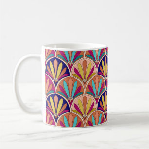 Taza De Café Ilustracion textil tradicional indio