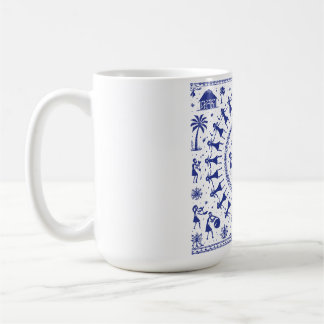 Taza De Café Ilustración Tribal India Arte Warli