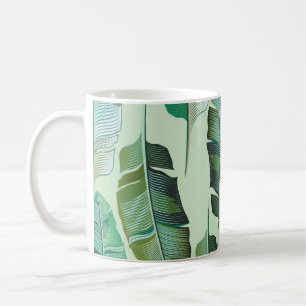 Taza De Café Ilustracion tropical de plantas bananeras de moda