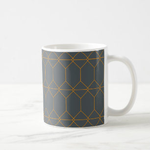 Taza De Café Ilustracion verde, dorado, sencillo, retro y elega