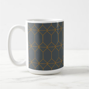 Taza De Café Ilustracion verde, dorado, sencillo, retro y elega