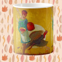 Taza De Café Ilustración Vintage de Cosecha de Acción de Gracia