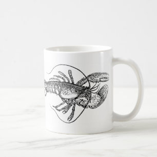 Taza De Café Ilustración vintage de langosta