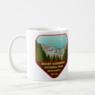 Taza De Café Ilustración vintage de Mount Rushmore