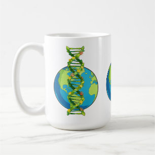 Taza De Café Ilustración Vintage del Día de la Tierra ADN Natur