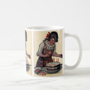 Taza De Café Ilustracion Vintage Feliz Fiesta de cumpleaños pad