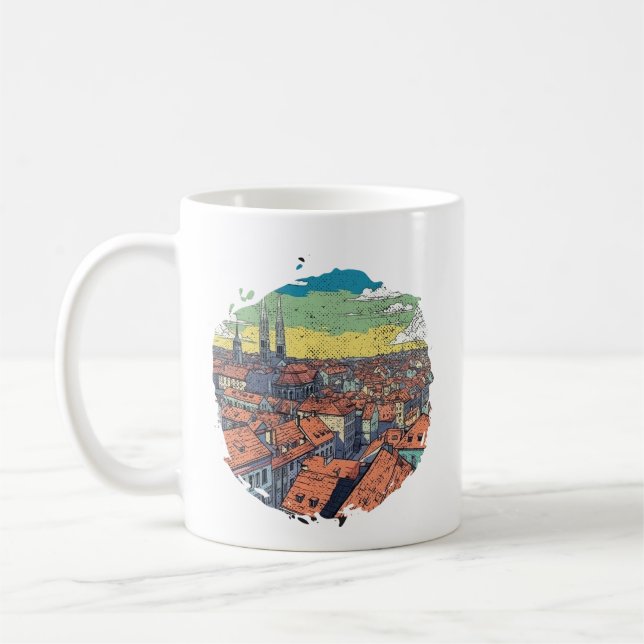 Taza De Café Ilustracion ZAGREB CROATIA (Izquierda)