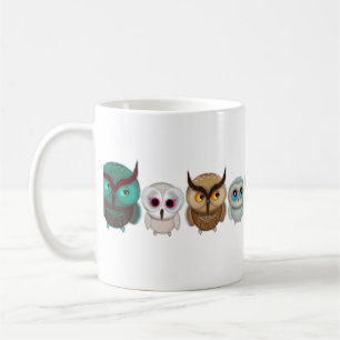 Taza De Café Ilustraciones de adorables búhos pequeños
