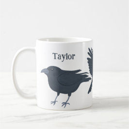 Taza De Café Ilustraciones de aves de Black Crows Personalizado