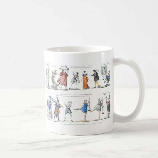 Taza De Café Ilustraciones de caracteres de ballet en francés (Derecha)