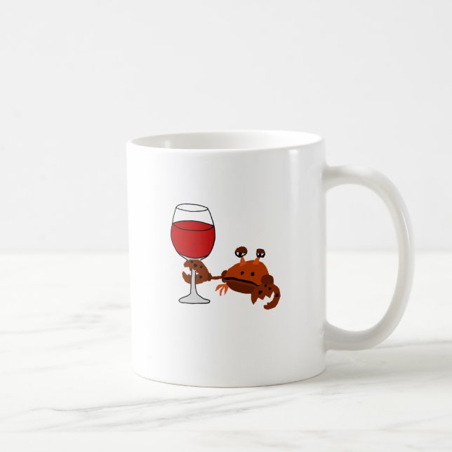 Taza De Café Ilustraciones de consumición del vino del cangrejo (Derecha)