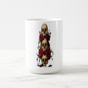 Taza De Café Ilustraciones de fantasía oscura con rosas rojas y
