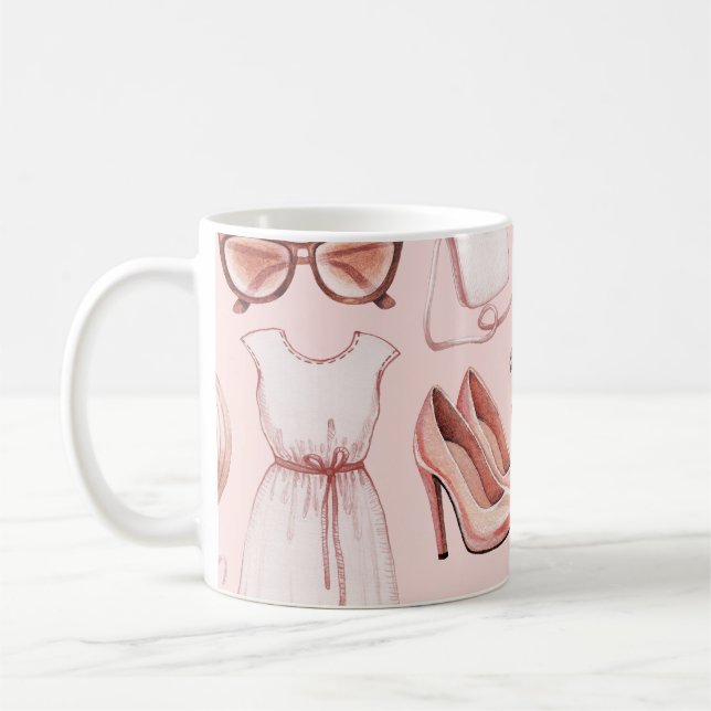 Taza De Café Ilustraciones de moda: Patrón de Moda sin foco. (Izquierda)
