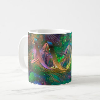 Taza De Café Ilustraciones del filamento de la DNA