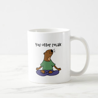 Taza De Café Ilustraciones divertidas de la yoga de la nutria