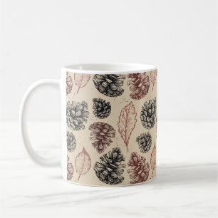 Taza De Café Ilustraciones pintados a mano. Patrón transparente