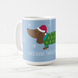 Taza de café ilustrada: Dachshund a través de la n