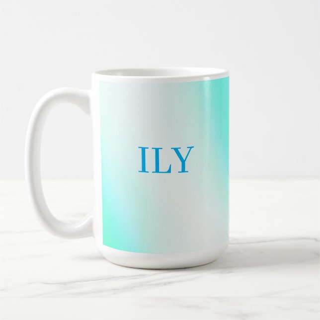 Taza De Café ILY Aqua Personalizable Mug (Izquierda)