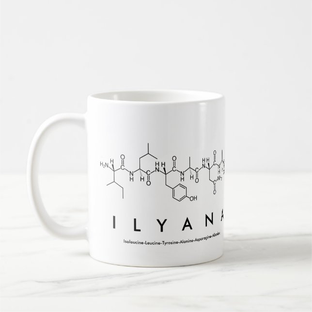 Taza De Café Ilyana peptide name mug (Izquierda)