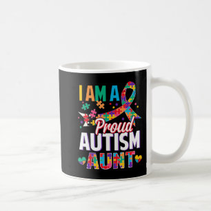 Taza De Café I'm a Proud Autism Aunt Autism Awareness Puzzle Pi