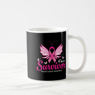 Taza De Café Im A Survivor Concienciación Sobre El Cáncer De Ma