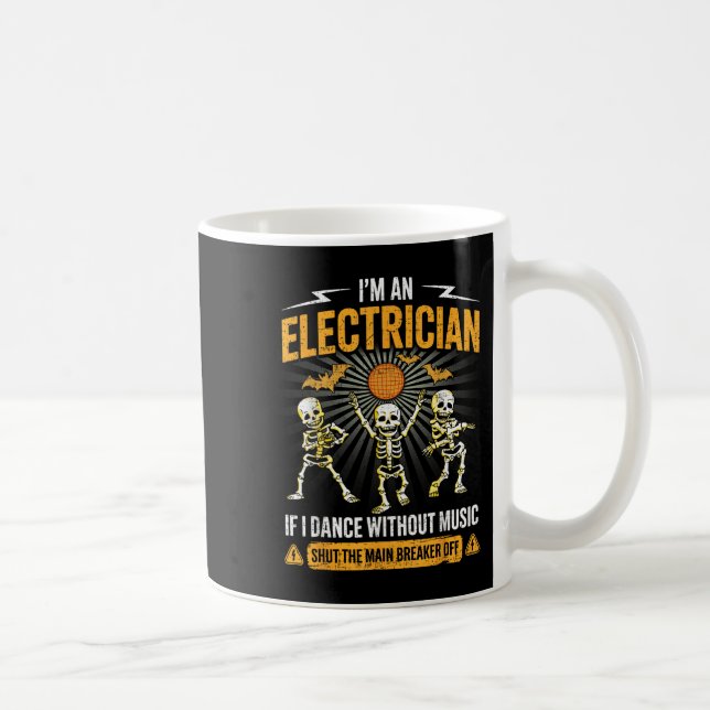 Taza De Café Im An Electrician - Skeleton Halloween Costume Fun (Derecha)