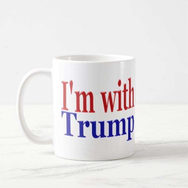 Taza De Café Im con mitad de texto rojo de Trump (Izquierda)