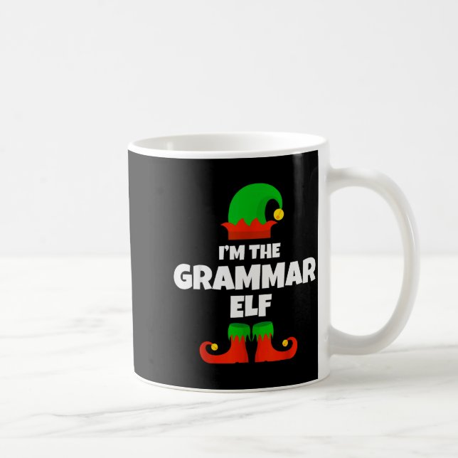 Taza De Café I'm The Grammar Elf Family Pajama Christmas Englie (Derecha)