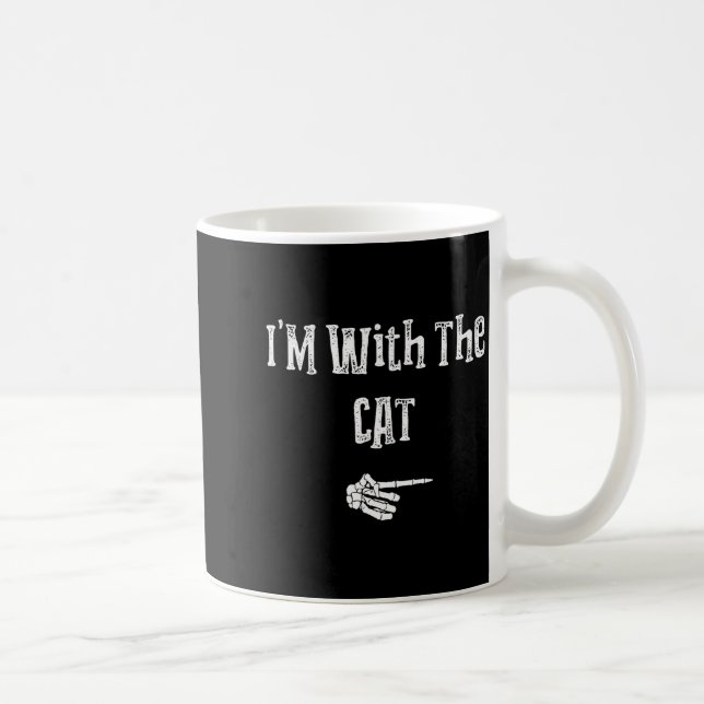 Taza De Café I'm With Cat Halloween Costume Funny Couples Match (Derecha)
