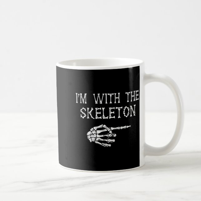 Taza De Café I'm With Skeleton Funny Couples Matching Halloween (Derecha)