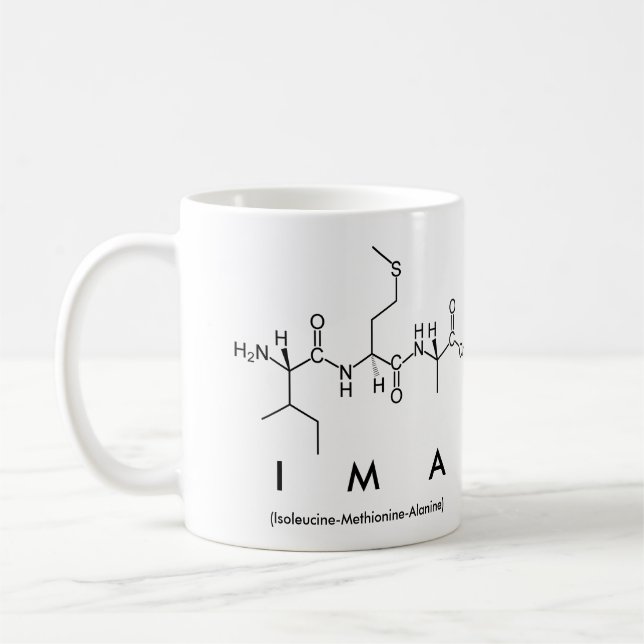 Taza De Café Ima peptide nombre mug (Izquierda)