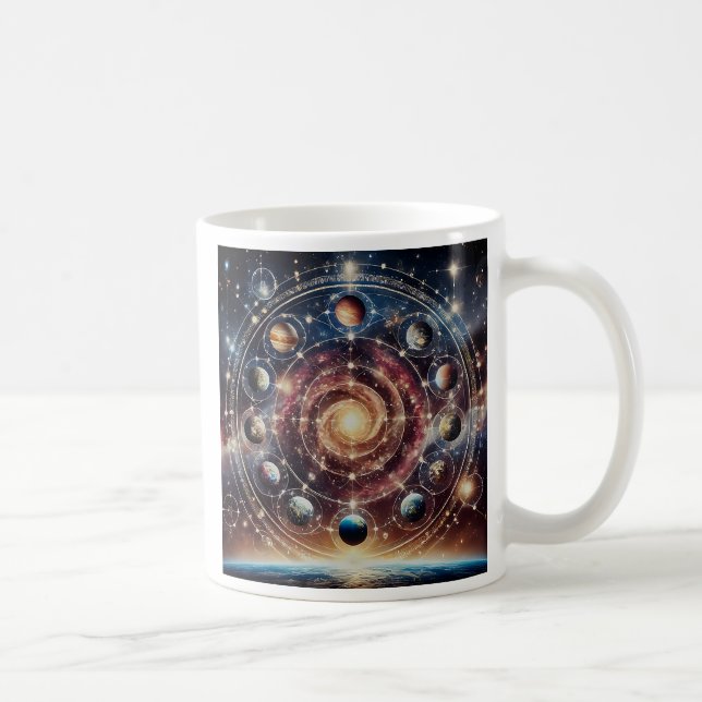 Taza De Café Image du système solaire imaginaire. (Derecha)