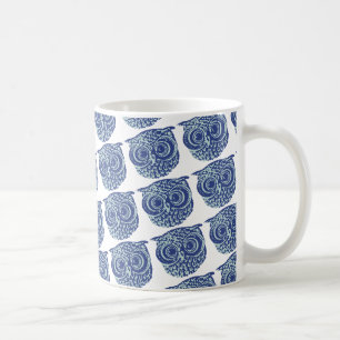 Taza De Café Imagen azul de búho lindo
