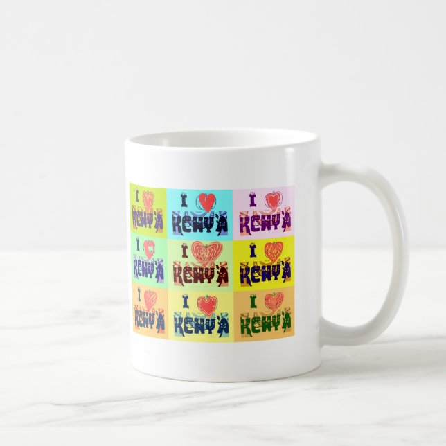 Taza De Café Imagen de arte pop de Kenya Travel Souvenir (Derecha)