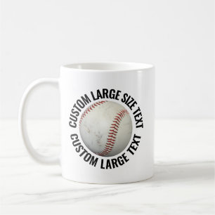 Taza De Café Imagen de béisbol de texto personalizado grande