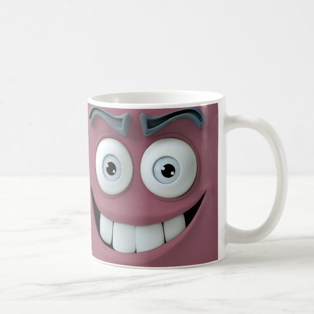 Taza De Café Imagen de cara divertida en Mug (Derecha)