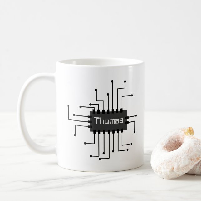 Taza De Café Imagen de chip IC de equipo personalizado (Con donut)