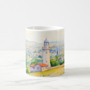 Taza De Café Imagen de estilo de pintura del faro de Pafos, Chi