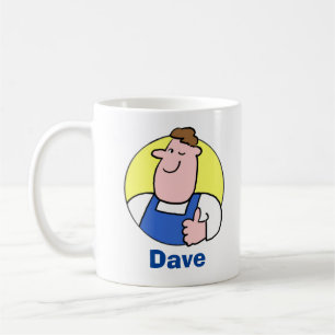 Taza De Café Imagen de hombre habil con nombre. Hombre de traba