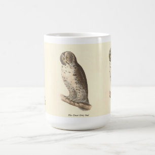 Taza De Café Imagen de pájaro de la Gran Lechuza Gris (Strix ne