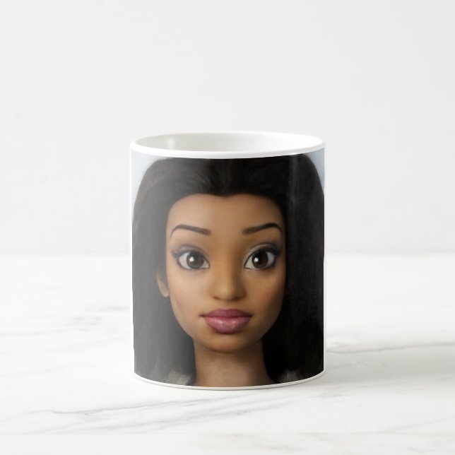 Taza De Café Imagen de Personalizado de muñeca negra hermosa (Centro)