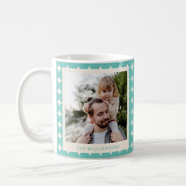 Taza De Café Imagen de puntos geométricos verdes Verde azulados (Izquierda)