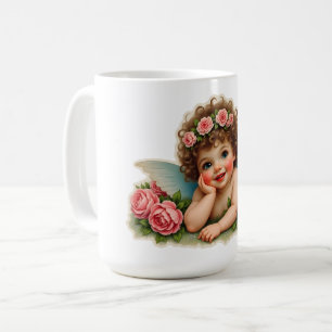 Taza De Café Imagen de scrap - Hada infantil vintage acostada e