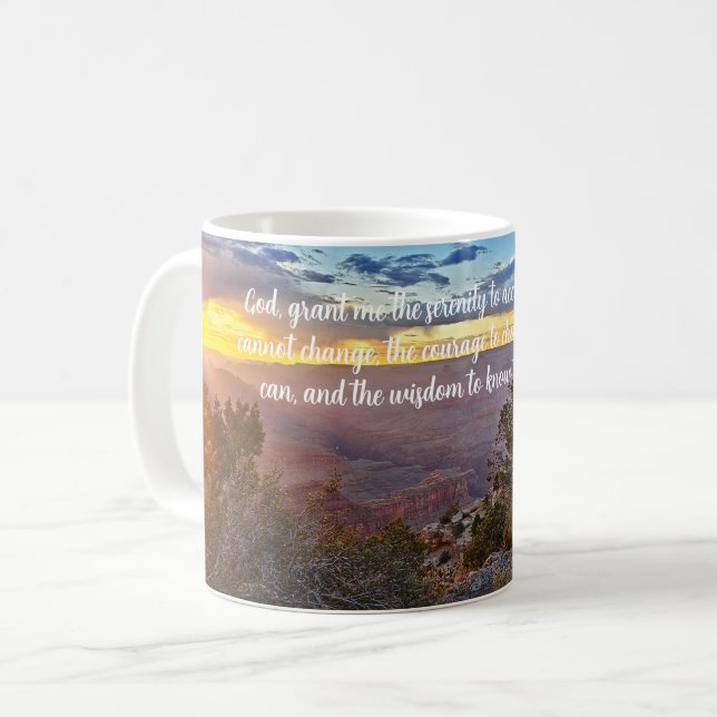 Taza De Café Imagen del gran cañón de la oración de la serenida (Anverso izquierdo)