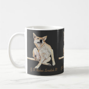 Taza De Café imagen divertida de un perro picante raspando con 