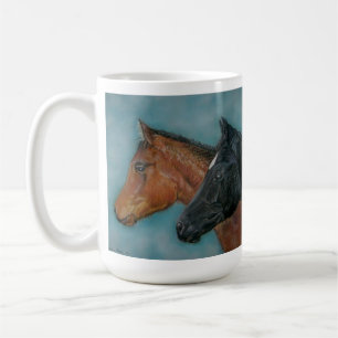 Taza De Café imagen equina de dos caballos muy lindos