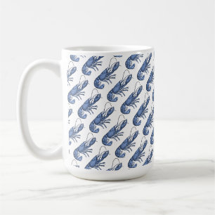 Taza De Café Imagen Retro Vintage Langosta Azul