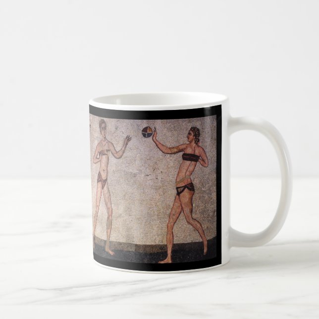 Taza De Café Imagen romana vieja divertida del mosaico del (Derecha)