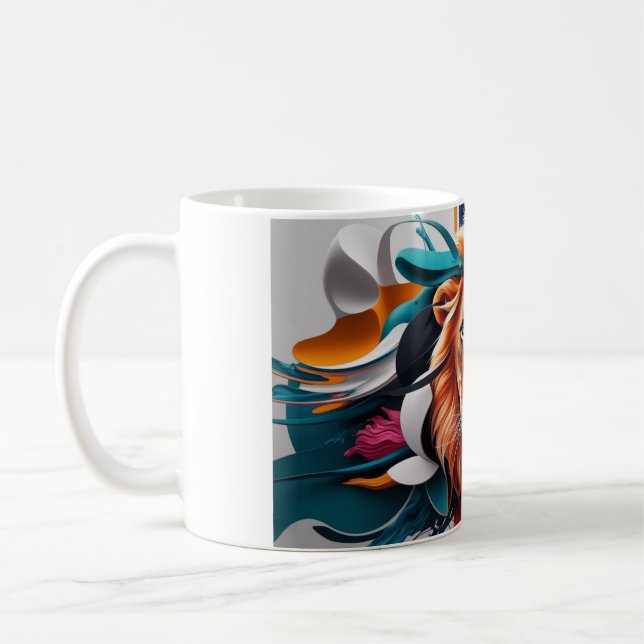Taza De Café Imágenes abstractas de expresionismo del león MUG  (Izquierda)