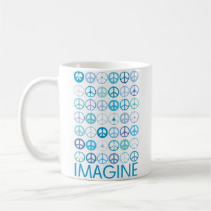 Taza De Café IMAGINA - Señales de paz internacionales azules